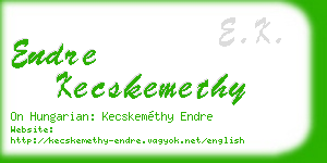 endre kecskemethy business card