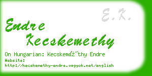 endre kecskemethy business card